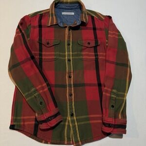 Outerknown Blanket Shirt Mens S Cedar Lobos Plaid Organic Cotton Flannel